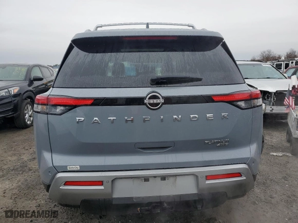 2023 Nissan Pathfinder Platinum with VIN 5N1DR3DJ0PC213191, listed as a Copart auction lot 84588164 with 25,430 mi miles and Salvage Title. Bid and sale history available at carsss.com. Image 6.