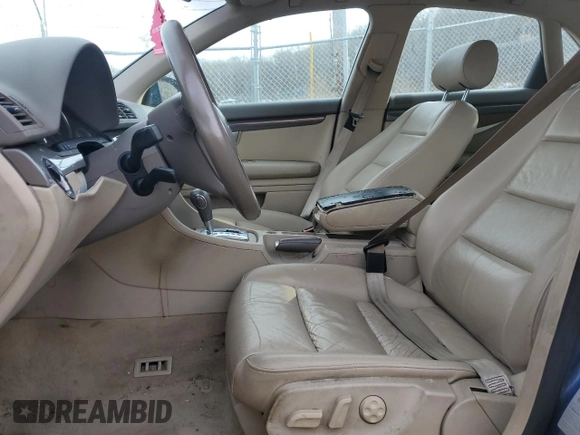 2005 Audi A4 1.8T SE with VIN WAULC68E75A020428, listed as a Copart auction lot 42338655 with 0 mi miles and Salvage Title. Bid and sale history available at carsss.com. Image 7.