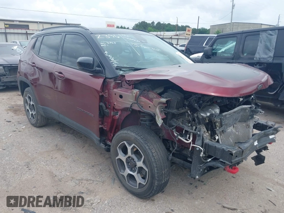 2022 Jeep Compass Trailhawk with VIN 3C4NJDDB3NT203092, listed as a IAAI auction lot 42017373 with Not provided miles and . Bid and sale history available at DreamBid. Image 1.