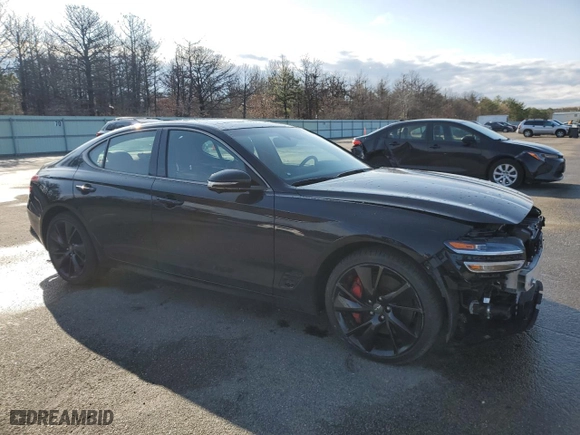 2023 Genesis G70 3.3T with VIN KMTG54TE4PU122153, listed as a Copart auction lot 50794015 with 13,604 mi miles and Salvage Title. Bid and sale history available at carsss.com. Image 4.