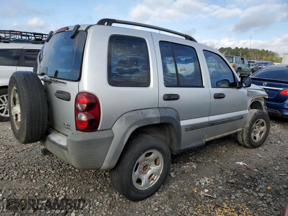 2007 Jeep Liberty Sport with VIN 1J4GK48K87W507123, listed as a Copart auction lot 86527364 with 225,215 mi miles and Salvage Title. Bid and sale history available at DreamBid. Image 3.