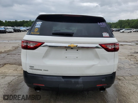 2020 Chevrolet Traverse LS with VIN 1GNEVFKW6LJ141687, listed as a Copart auction lot 58945845 with 112,249 mi miles and Salvage title. Bid and sale history available at DreamBid. Image 6.