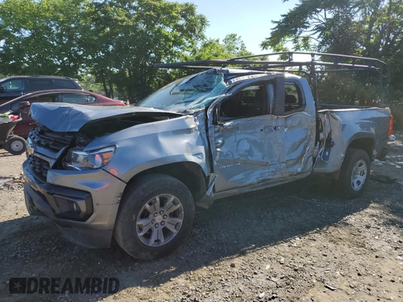 2021 Chevrolet Colorado 2WD LT with VIN 1GCHSCEN0M1291375, listed as a Copart auction lot 56485074 with 61,513 mi miles and Salvage Title. Bid and sale history available at carsss.com. Image 1.