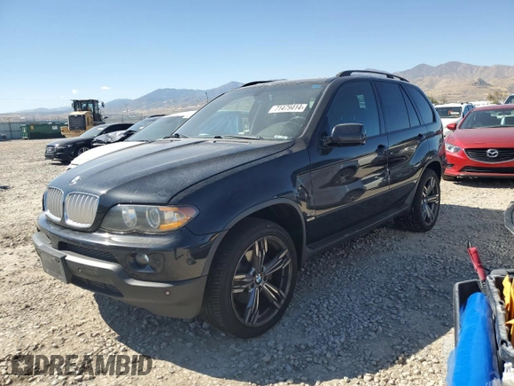 2006 BMW X5 4.4i with VIN 5UXFB53576LV24809, listed as a Copart auction lot 71479414 with 107,792 mi miles and Salvage Title. Bid and sale history available at carsss.com. Image 1.