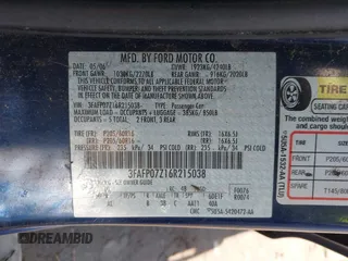2006 Ford Fusion SE with VIN 3FAFP07Z16R215038, listed as a IAAI auction lot 41937504 with 92,833 mi miles and . Bid and sale history available at DreamBid. Image 9.