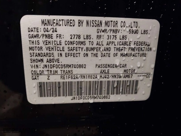 2024 Nissan ARIYA PLATINUM+ with VIN JN1DF0CD5RM740862, listed as a IAAI auction lot 40717216 with 276 mi miles. Bid and sale history available at carsss.com. Image 9.