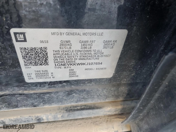 2019 Chevrolet Traverse Premier with VIN 1GNEVKKW9KJ107654, listed as a Copart auction lot 86425664 with 98,656 mi miles and Salvage Title. Bid and sale history available at carsss.com. Image 13.