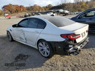 2021 BMW M5 with VIN WBS83CH01MCF15654, listed as a Copart auction lot 77427464 with 41,919 mi miles and Salvage Title. Bid and sale history available at carsss.com. Image 2.