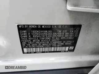 2024 Honda HR-V Sport with VIN 3CZRZ1H59RM723661, listed as a Copart auction lot 47883415 with 24,176 mi miles and Salvage Title. Bid and sale history available at carsss.com. Image 14.