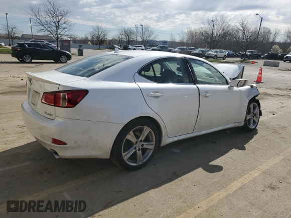 2012 Lexus IS 250 with VIN JTHBF5C21C5183674, listed as a Copart auction lot 50504705 with 80,893 mi miles and Salvage Title. Bid and sale history available at DreamBid. Image 3.