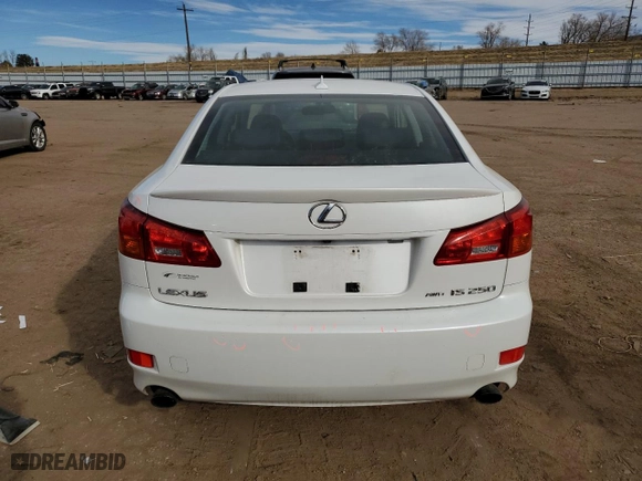 2008 Lexus IS 250 with VIN JTHCK262585025999, listed as a Copart auction lot 42830575 with 201,770 mi miles and Salvage Title. Bid and sale history available at carsss.com. Image 6.