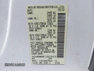 2011 Nissan Xterra S z VIN 5N1AN0NW6BC502933, wystawiony jako IAAI lot #42070018 z przebiegiem 97 988 mil mil oraz . Historia ofert i sprzedaży dostępna na DreamBid. Obrazek 9.