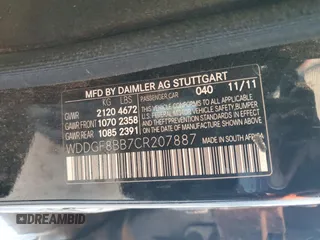 2012 Mercedes-Benz C 300 Sport with VIN WDDGF8BB7CR207887, listed as a Copart auction lot 62177525 with 158,417 mi miles and Salvage title. Bid and sale history available at DreamBid. Image 12.