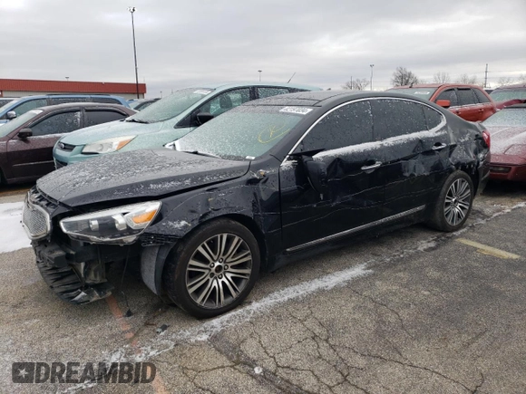 2015 Kia Cadenza Premium with VIN KNALN4D74F5182985, listed as a Copart auction lot 82197034 with 120,231 mi miles and Salvage Title. Bid and sale history available at carsss.com. Image 1.