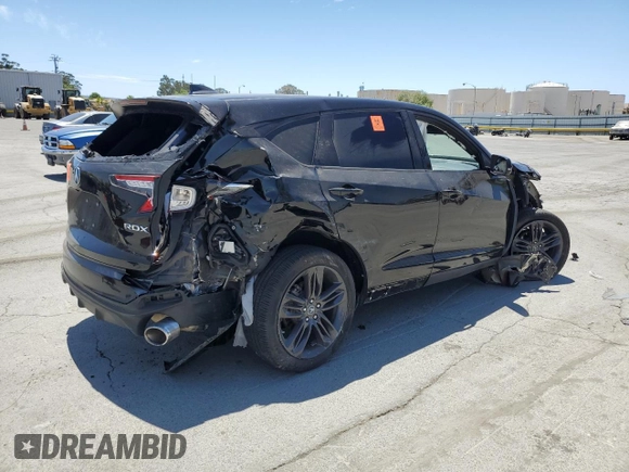 2021 Acura RDX w/A-Spec Package with VIN 5J8TC2H68ML020690, listed as a Copart auction lot 60851945 with Not provided miles and Salvage title. Bid and sale history available at DreamBid. Image 3.