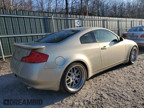2007 Infiniti G35 Coupe with VIN JNKCV54E57M900489, listed as a Copart auction lot 83647534 with 234,690 mi miles and Salvage Title. Bid and sale history available at carsss.com. Image 3.