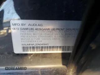 2013 Audi A4 Prestige with VIN WAUMFAFL2DN045843, listed as a Copart auction lot 69227774 with 145,776 mi miles and Salvage Title. Bid and sale history available at carsss.com. Image 13.