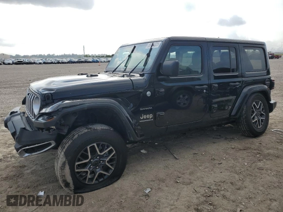 2024 Jeep Wrangler Sahara with VIN 1C4PJXEG8RW262661, listed as a Copart auction lot 55464325 with 561 mi miles and Salvage title. Bid and sale history available at DreamBid. Image 1.