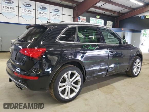 2017 Audi SQ5 Premium Plus with VIN WA1CCAFP9HA039653, listed as a Copart auction lot 62932125 with 54,834 mi miles and Salvage title. Bid and sale history available at DreamBid. Image 3.