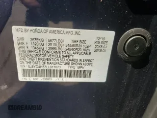 2020 Acura MDX w/Technology Pkg with VIN 5J8YD4H57LL017073, listed as a Copart auction lot 54765835 with 27,425 mi miles and Clean Title. Bid and sale history available at carsss.com. Image 13.