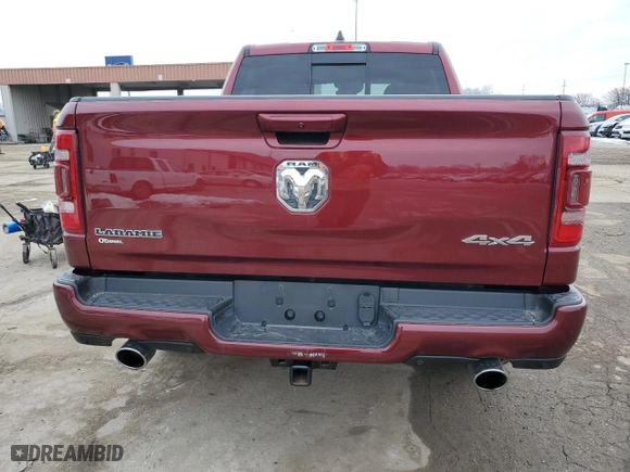2021 Ram 1500 Laramie with VIN 1C6SRFJT9MN683066, listed as a Copart auction lot 46427025 with 22,060 mi miles and Salvage Title. Bid and sale history available at carsss.com. Image 6.