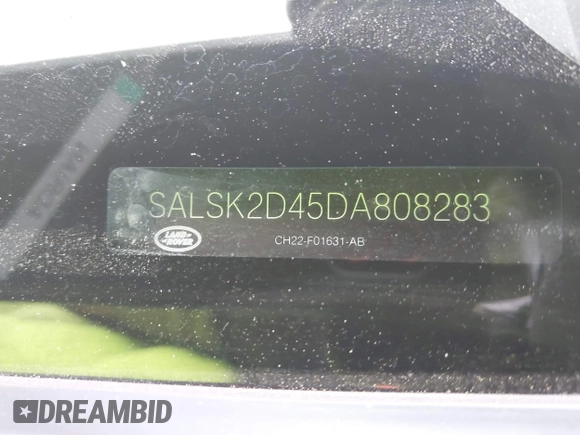 2013 Land Rover Range Rover Sport HSE Lux with VIN SALSK2D45DA808283, listed as a IAAI auction lot 42025286 with 45,960 mi miles and . Bid and sale history available at DreamBid. Image 9.