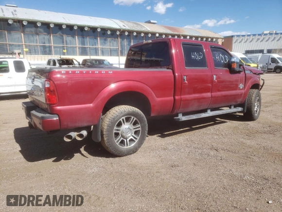 2015 Ford F-350 Platinum with VIN 1FT8W3BT3FEA22502, listed as a Copart auction lot 45839334 with 139,969 mi miles and Salvage title. Bid and sale history available at DreamBid. Image 3.