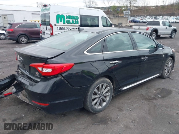 2016 Hyundai Sonata Sport with VIN 5NPE34AF6GH346509, listed as a IAAI auction lot 42082345 with 93,822 mi miles and . Bid and sale history available at DreamBid. Image 4.
