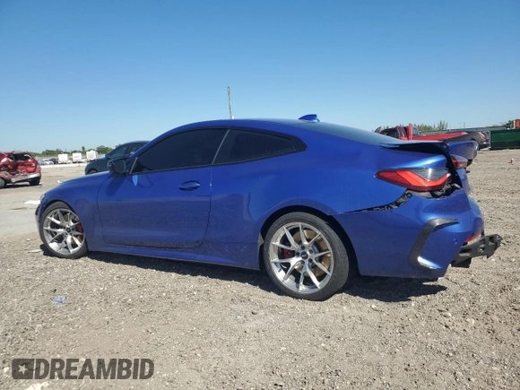 2021 BMW 4 Series M440i xDrive with VIN WBA13AR0XMCG16250, listed as a Copart auction lot 49556245 with 52,717 mi miles and Non Repairable. Bid and sale history available at DreamBid. Image 2.