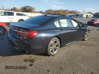2018 BMW 7 Series 740i xDrive with VIN WBA7E4C53JGV23968, listed as a Copart auction lot 77244814 with 0 mi miles and Salvage Title. Bid and sale history available at carsss.com. Image 3.