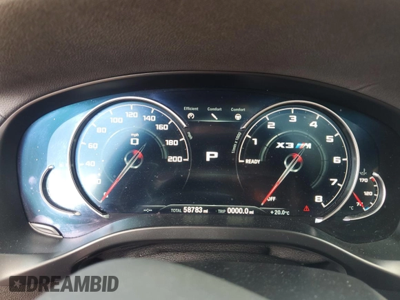2020 BMW X3 M Competition с VIN 5YMTS0C06LLT11123, выставлен на аукционе Copart как лот 52618735 с пробегом 58 783 миль миль и Списание • Salvage title. История ставок и продаж доступна на DreamBid. Изображение 9.