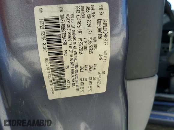 2007 Chrysler PT Cruiser with VIN 3A4FY48B87T554488, listed as a Copart auction lot 78406814 with Not Provided miles and Salvage Title. Bid and sale history available at DreamBid. Image 13.
