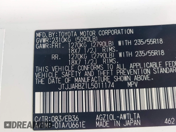 2020 Lexus NX 300 F Sport z VIN JTJJARBZ1L5011174, wystawiony jako IAAI lot #39919734 z przebiegiem 78 808 mil mil oraz . Historia ofert i sprzedaży dostępna na DreamBid. Obrazek 9.