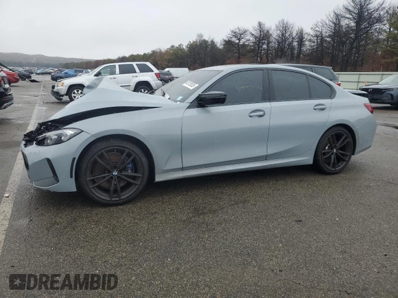 2024 BMW 3 Series M340i xDrive with VIN 3MW49FF06R8E80028, listed as a Copart auction lot 45135535 with 3,575 mi miles and Salvage Title. Bid and sale history available at carsss.com. Image 1.