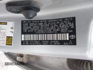 2012 Toyota Prius One with VIN JTDKN3DU1C5454144, listed as a IAAI auction lot 42136714 with Not Provided miles and . Bid and sale history available at carsss.com. Image 9.