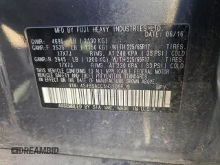 2017 Subaru Outback Premium z VIN 4S4BSACC5H3209609, wystawiony jako Copart lot #54152605 z przebiegiem 66 595 mil mil oraz Szkoda całkowita • Salvage title. Historia ofert i sprzedaży dostępna na DreamBid. Obrazek 14.