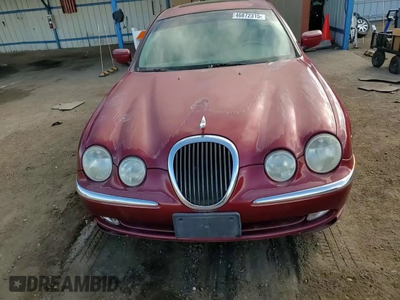 2000 Jaguar S-Type V8 with VIN SAJDA01D6YGL58384, listed as a Copart auction lot 46872315 with 105,274 mi miles and Salvage Title. Bid and sale history available at DreamBid. Image 10.