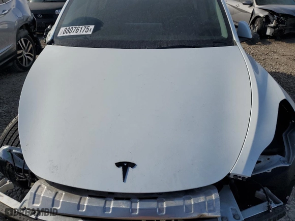 2023 Tesla Model Y Long Range with VIN 7SAYGDEE2PA115401, listed as a Copart auction lot 88076175 with 0 mi miles and Salvage Title. Bid and sale history available at carsss.com. Image 11.