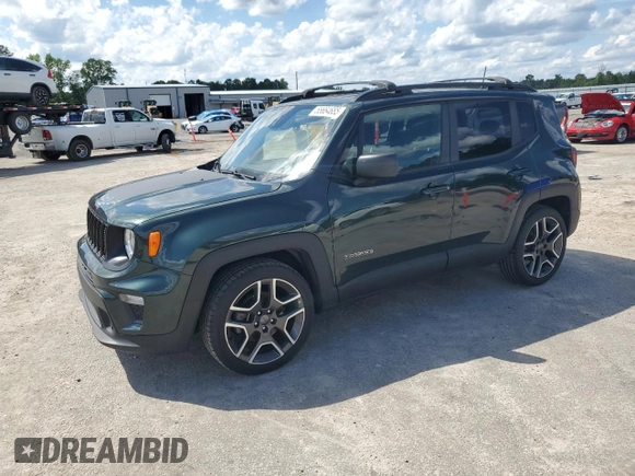 2021 Jeep Renegade Jeepster with VIN ZACNJCAB5MPM41821, listed as a Copart auction lot 55664685 with 34,194 mi miles and Salvage title. Bid and sale history available at DreamBid. Image 1.