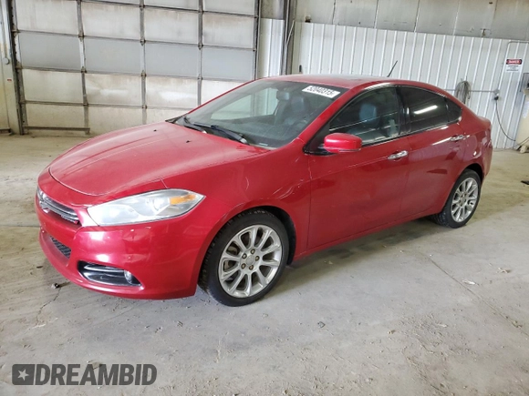 2013 Dodge Dart Limited with VIN 1C3CDFCA6DD336943, listed as a Copart auction lot 52040315 with 136,047 mi miles and Salvage Title. Bid and sale history available at carsss.com. Image 1.