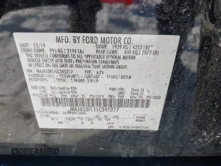 2020 Ford EcoSport S with VIN MAJ6S3FL1LC345277, listed as a IAAI auction lot 41634439 with 76,790 mi miles and . Bid and sale history available at DreamBid. Image 9.
