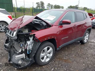 2021 Jeep Compass Latitude with VIN 3C4NJDBB1MT597693, listed as a IAAI auction lot 42187958 with 10,454 mi miles and . Bid and sale history available at DreamBid. Image 16.