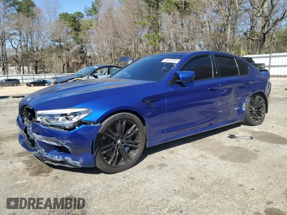 2019 BMW M5 Competition z VIN WBSJF0C55KB284512, wystawiony jako Copart lot #49328765 z przebiegiem Nie podano mil oraz Szkoda całkowita • Salvage title. Historia ofert i sprzedaży dostępna na DreamBid. Obrazek 1.