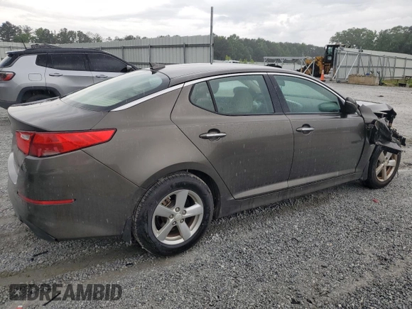 2015 Kia Optima LX with VIN 5XXGM4A70FG361516, listed as a Copart auction lot 58565875 with 108,041 mi miles and Salvage title. Bid and sale history available at DreamBid. Image 3.