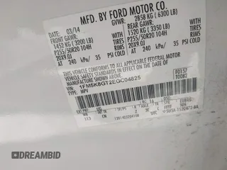 2014 Ford Explorer Sport with VIN 1FM5K8GT2EGC04825, listed as a IAAI auction lot 42676111 with 183,023 mi miles and . Bid and sale history available at DreamBid. Image 9.