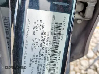 2013 Mazda 3 i Touring with VIN JM1BL1V79D1801389, listed as a Copart auction lot 60032105 with 123,384 mi miles and Salvage title. Bid and sale history available at DreamBid. Image 12.