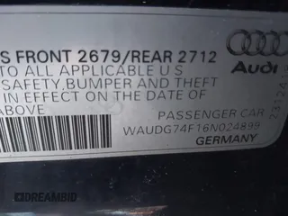 2006 Audi A6 with VIN WAUDG74F16N024899, listed as a IAAI auction lot 41352402 with 139,837 mi miles. Bid and sale history available at carsss.com. Image 9.