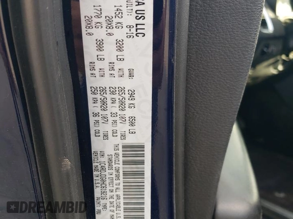 2017 Dodge Durango GT with VIN 1C4RDJDG0HC619216, listed as a Copart auction lot 54189525 with 118,985 mi miles and Salvage title. Bid and sale history available at DreamBid. Image 14.