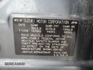 2009 Suzuki SX4 Man Sport FWD with VIN JS2YC414096203649, listed as a Copart auction lot 45156535 with 192,360 mi miles and Salvage Title. Bid and sale history available at carsss.com. Image 14.