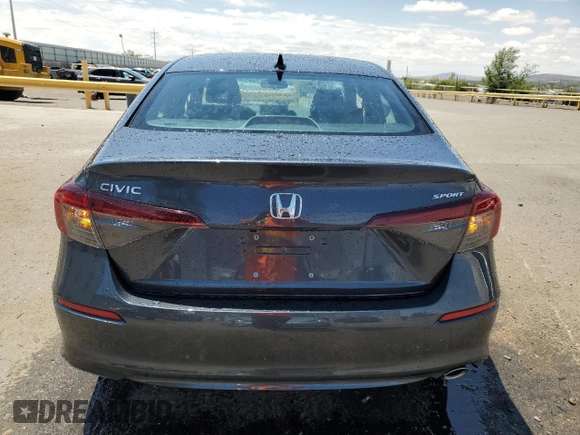 2025 Honda Civic Sport with VIN 2HGFE2F54SH597339, listed as a Copart auction lot 59795335 with 228 mi miles and Clean title. Bid and sale history available at DreamBid. Image 6.